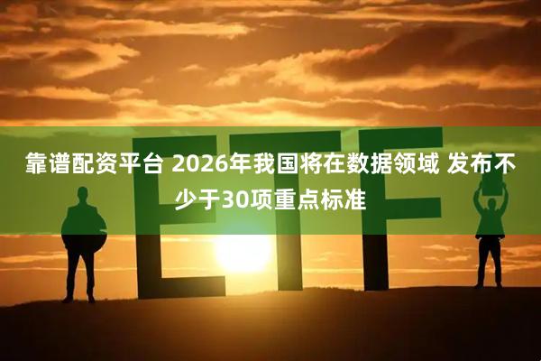 靠谱配资平台 2026年我国将在数据领域 发布不少于30项重点标准
